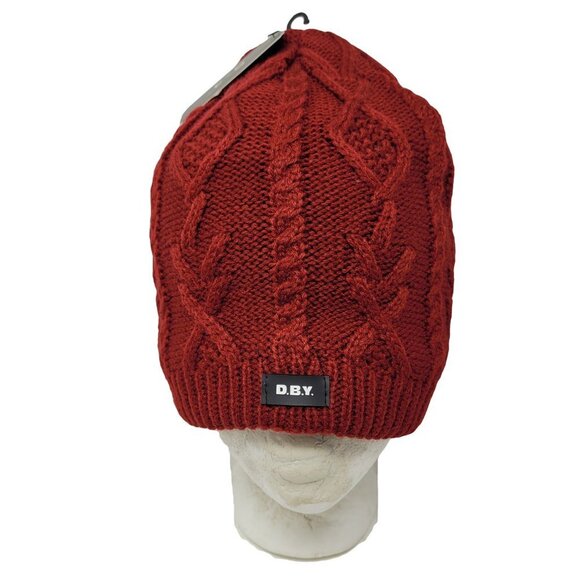 Women's Warm Winter Beanie Hat, Burgundy - Picture 2 of 3